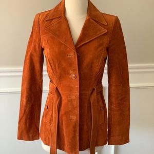 Genuine Leather burnt orange jacket by Frenchi